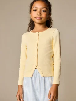 Yellow Long Sleeve Ribbed Cardigan (3-16yrs)