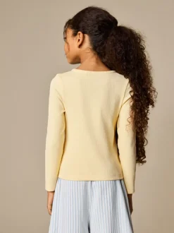 Yellow Long Sleeve Ribbed Cardigan (3-16yrs)