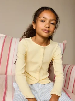 Yellow Long Sleeve Ribbed Cardigan (3-16yrs)