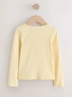 Yellow Long Sleeve Ribbed Cardigan (3-16yrs)