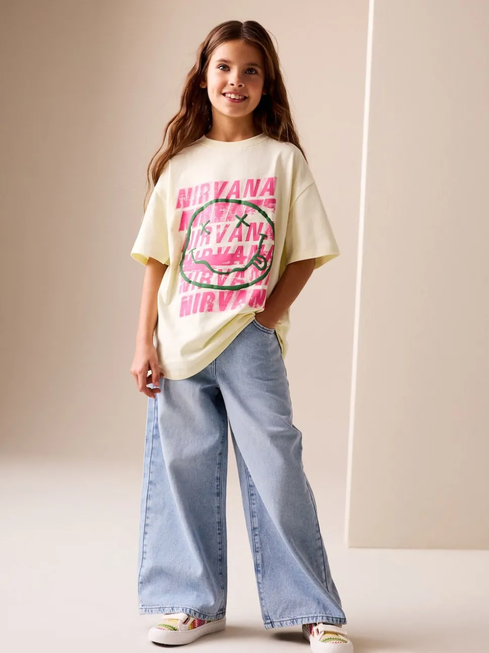 Yellow Nirvana Oversized Graphic T-Shirt (3-16yrs)