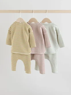 Yellow/Pink/Blue Baby Jersey Tops and Leggings Set 6 Piece (0mths-2yrs)