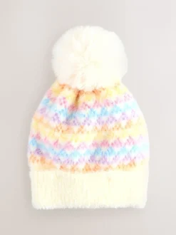 Yellow Pom Beanie Hat (3mths-16yrs)