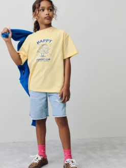 Yellow Pretzel Oversized Graphic Print T-Shirt (3-16yrs)