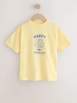 Yellow Pretzel Oversized Graphic Print T-Shirt (3-16yrs)