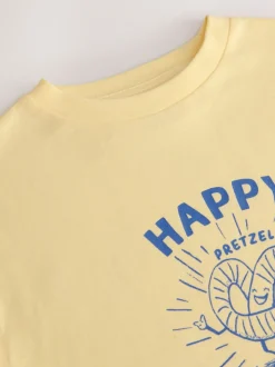 Yellow Pretzel Oversized Graphic Print T-Shirt (3-16yrs)