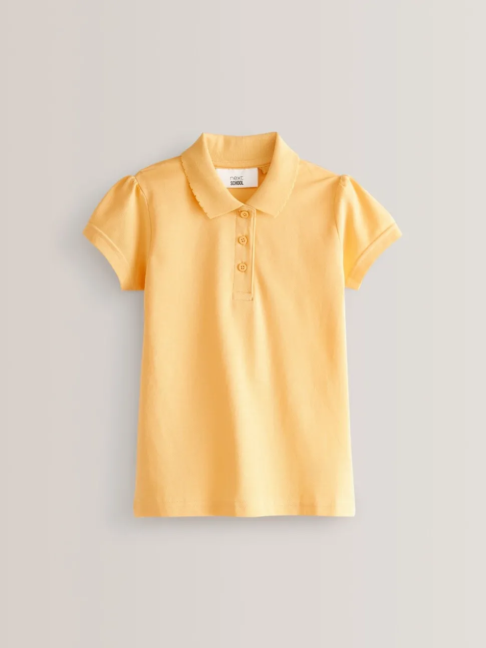 Yellow Regular Fit 2 Pack 100% Cotton Short Sleeve Polo Shirts (3-16yrs)