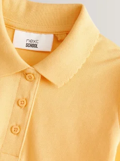 Yellow Regular Fit 2 Pack 100% Cotton Short Sleeve Polo Shirts (3-16yrs)