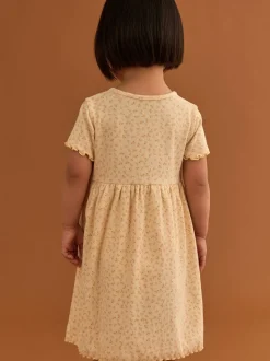 Yellow Ribbed Jersey Dress (3mths-7yrs)