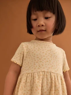 Yellow Ribbed Jersey Dress (3mths-7yrs)