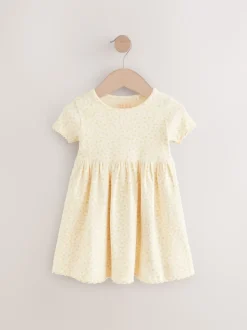 Yellow Ribbed Jersey Dress (3mths-7yrs)