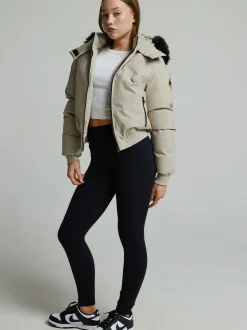 Zavetti Canada Girls Cream Arabella Hooded Bomber Jacket
