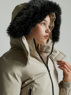 Zavetti Canada Girls Cream Arabella Hooded Bomber Jacket