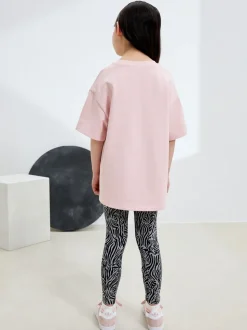 Zebra Grey Animal Print Leggings (3-16yrs)