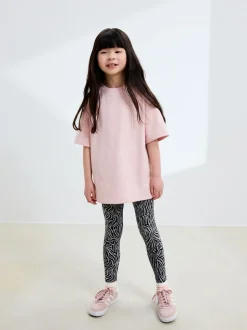 Zebra Grey Animal Print Leggings (3-16yrs)