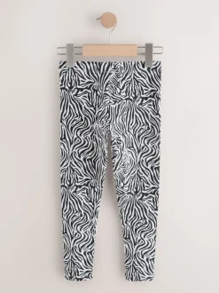 Zebra Grey Animal Print Leggings (3-16yrs)