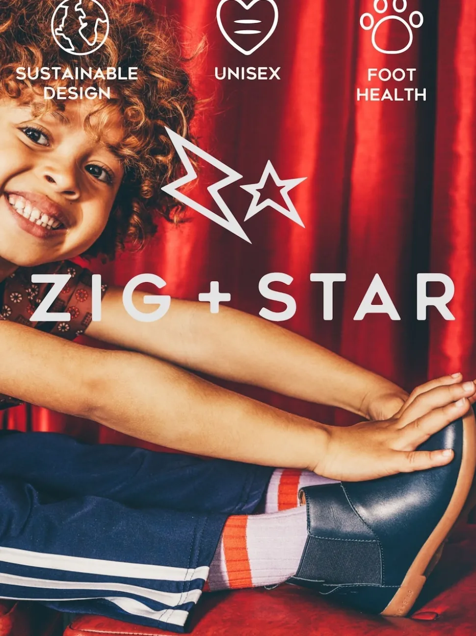 Zig+Star Charcoal Black Junior Kids Rockit Boots